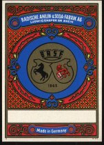 "BADISCHE ANILIN-&SODA-FABRIK AG LUDWIGSHAFEN AM RHEIN/Made in Germany"