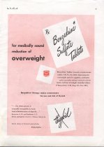 "Benzedrine / Sulfate / Tablets / for medically sound / reduction of / overweight"