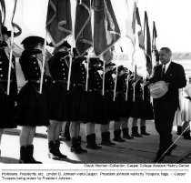 President Johnson & color guard