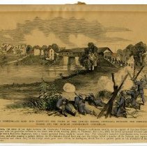 Magazine illustration, "Fight at Licking Bridge Cynthiana"