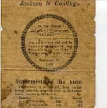 Newpaper clipping, Statement of the Vote