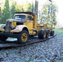 White "Super Power" Logging Truck and Trailer