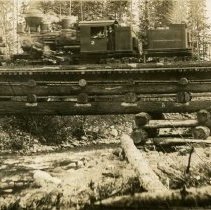 unk - Timberland Climax Locomotive On Bridge - Vancouver Island - 2002020007 - jpg72 - 001