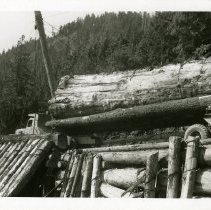 1945-50 - Truck with big log - Homfray Channel or Fanny Bay  - 2019019007 - jpg72 - 001