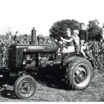 1946 - Trio on Tractor - Somenos Lake - 1990960001 - jpg72 - 001