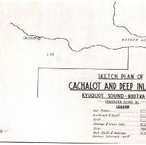 Map No 4; Sketch Plan of Cachalot and Deep Inlet Tract: Nootka District - Vancouver Island
