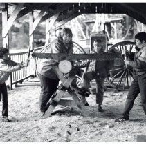 1970s - Kids Sawing Wood - Duncan - 2022077006a-b - jpg72 - 001