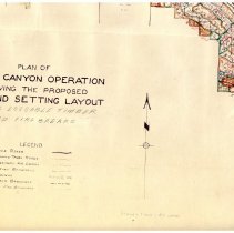 Plan of Copper Canyon Operation
Showing the proposed Road & Setting Layout 
Showing Five Year Plan:1954-1958
Chemainus