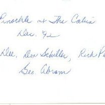 Pinochle at Cabin Dec 1992