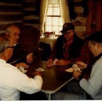 Men playing Pinochle at Cabin Dec 1992