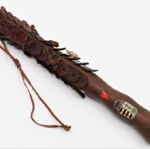 whip handle with metal inlay