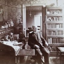 Fr. Boehm in his study at the rectory