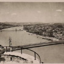 Photo postcard - view of Budapest from Gellert Hill