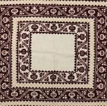 Tablecloth purple cross-stitch design
