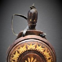 Wooden kulacs - with decorated carvings