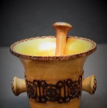 Wooden mortar and pestle - souvenir