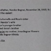 Names of people behind the casket