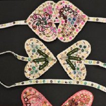 Closeup of the designs on each belt