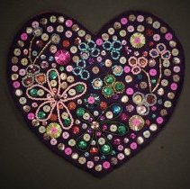 Heart shaped decoration with beads and sequins