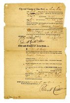 Sworn Statement and Certificate stating Joseph Patterson is a free man of color in New York City, New York