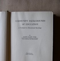 Community Backgrounds of Education: Textbook in Educational Sociology