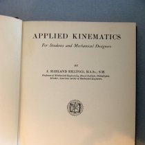 Applied Kinematics by J. Harland Billings