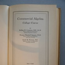 Commercial Algebra by Bolling H. Crenshaw et. al.