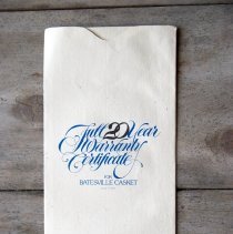 20 Year Warranty Certificate (no. K-69364; Ernest E. Reed)