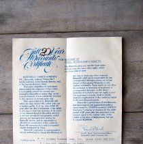 20 Year Warranty Certificate (no. K-69364; Ernest E. Reed)