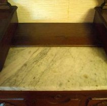 Victorian Dresser with Mirror (five drawers, marble inset)