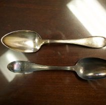 Spoons (HLS; Hannah Loretta Scott (1839-1914); a pair)
