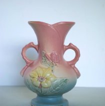Vase (with handles and floral design)