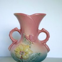 Vase (with handles and floral design)