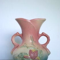 Vase (with handles and floral design)
