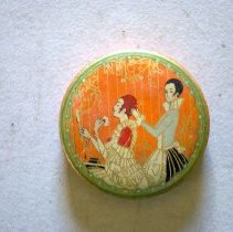 Three Flowers Face Powder Box (with lid)