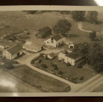 Aerial view of farm buildings