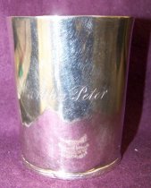 Beaker engraved "Martha Peter"