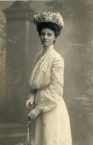 Agnes Peter Wearing a Flower Hat