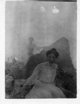 Double Exposure of Agnes on Rocks