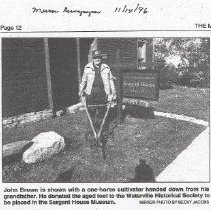 John William Brown and his cultivator