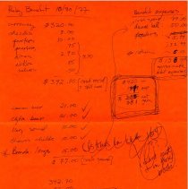 Flier with financial expenses noted