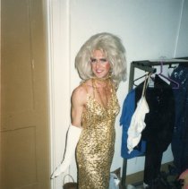 Letchworth in drag as a chorus girl for AGEM