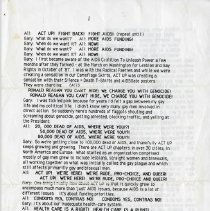 Poltical Action protest chants