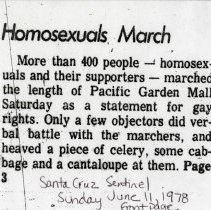 Santa Cruz Sentinel clipping