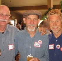 Terry Cavanagh poses with Tom Elison and Denny.