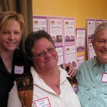 Tracy Lea Lawson poses with Skippy and Patty.