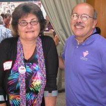 Attendees npose at reception