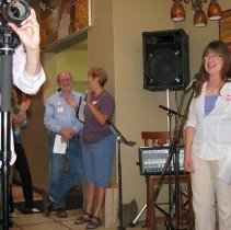 Kater Pollock reads speech.