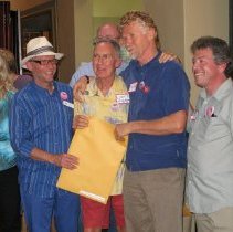 Candid of people accepting awards.