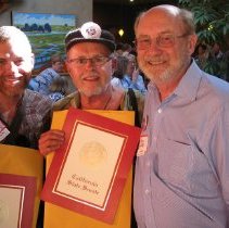 John Laird, Jorge Bru and Dan Dickmeyer pose with awards.